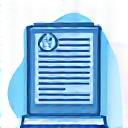 Lupe über Dokumenten Icon
